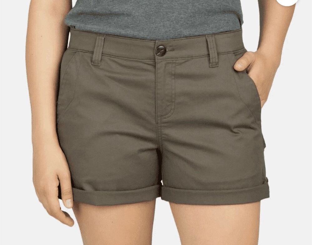 Boston Traders Olive Green Roll Cuff Utility Shorts Women’s Stretch NWT Stretch